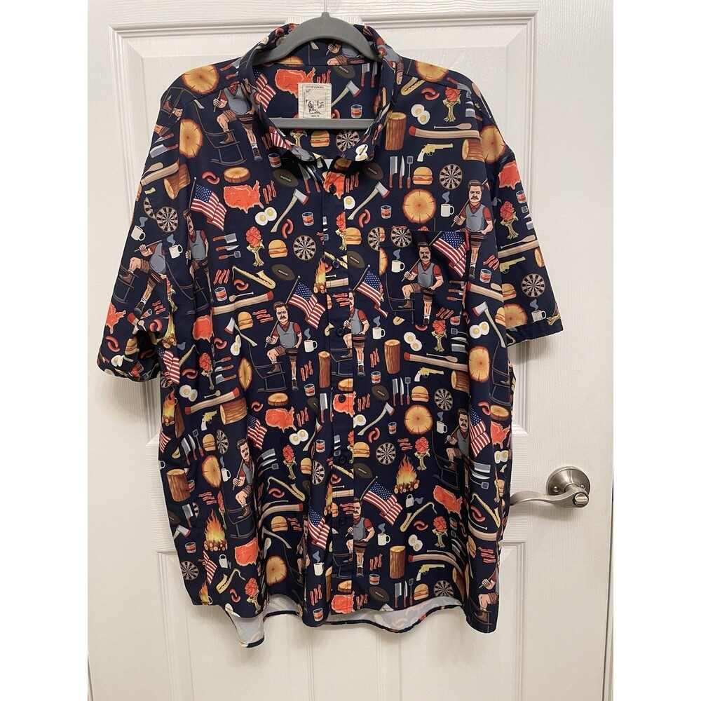 RSVLTS Ron Swanson Shirt of Greatness Parks & Rec KUNUFLEX Button Up 3XL